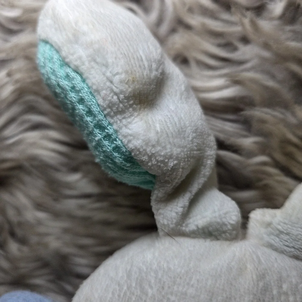 Vintage Carters Prestige Eden Waffle Knit Pastel Bunny Rabbit Rattle Plush Lovie